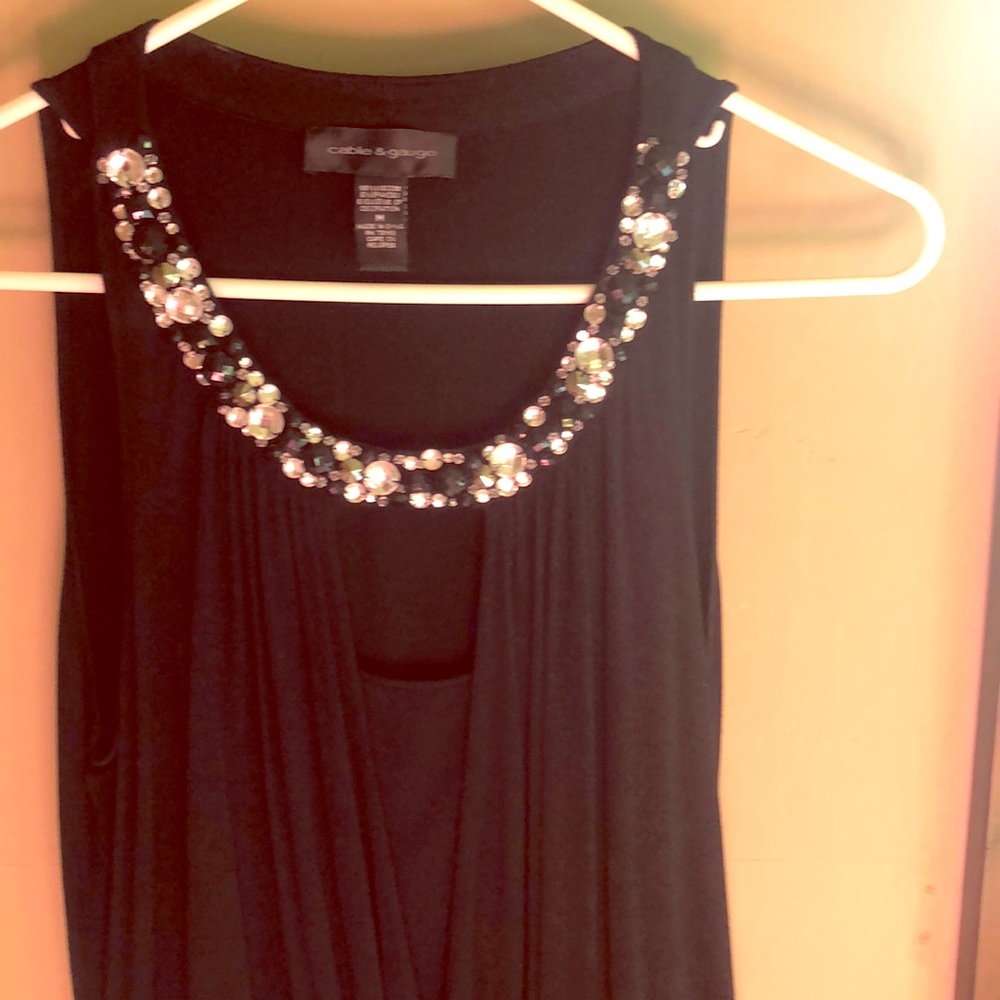 Stretchy black tank with sparkle!